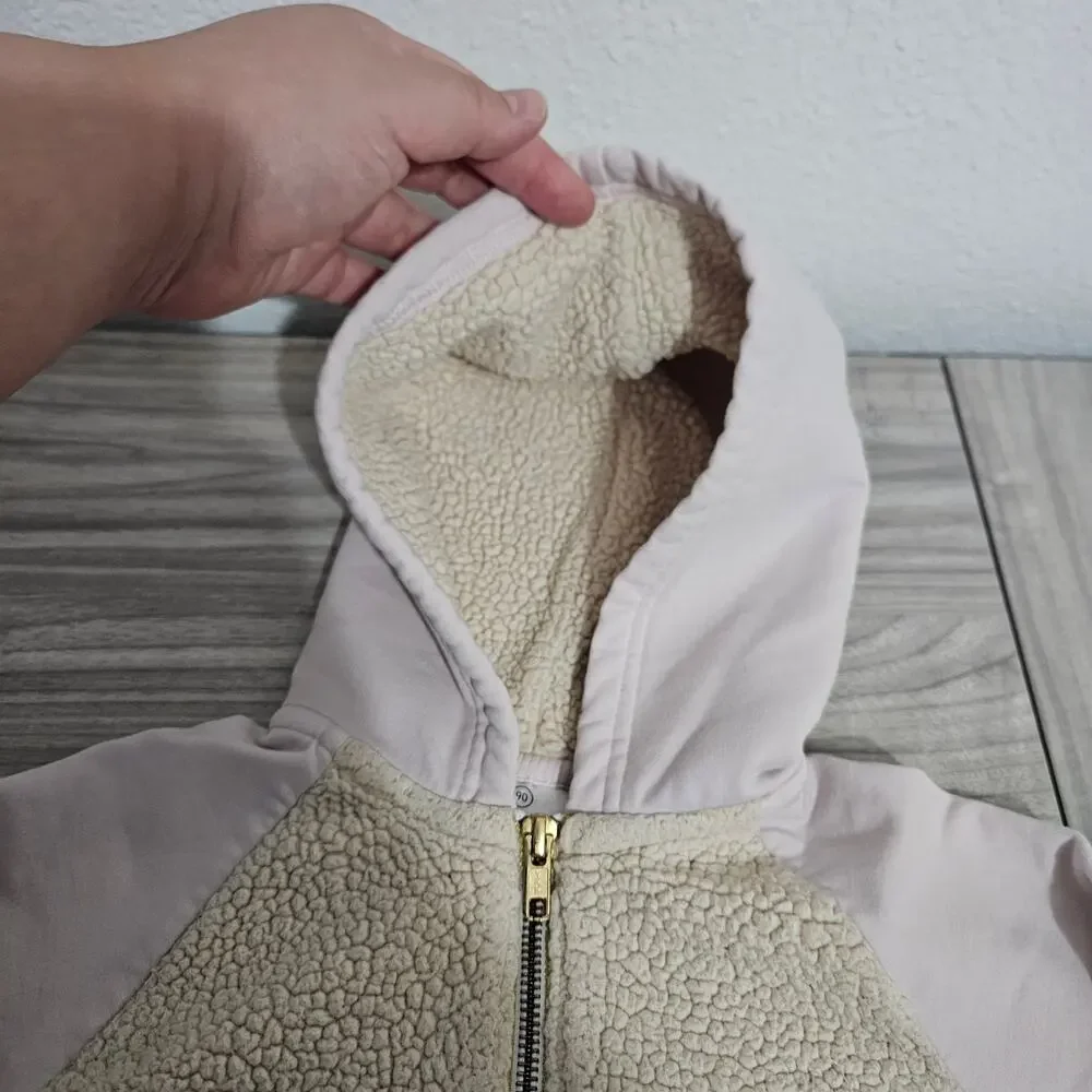 Hanna Andersson Pink Half Zip Hoodie Pullover Fleece Bird Embroidered Girls 3